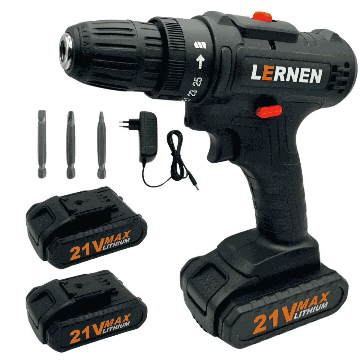 LERNEN - Taladro Destornillador Inalámbrico 21v 2 Baterías