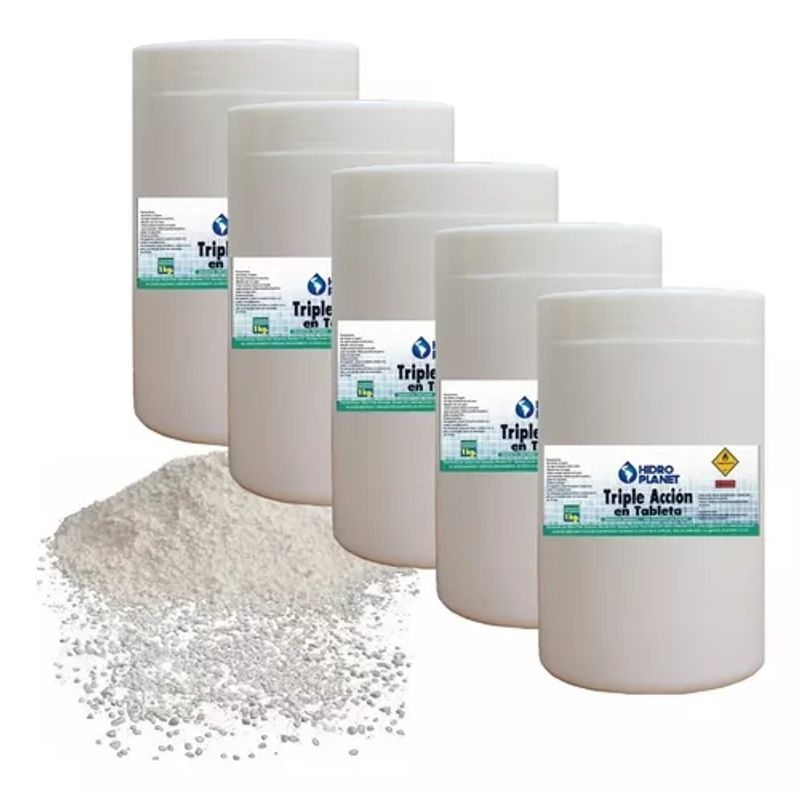 GENERICO - Pack 5 Unidades Tableta Triple Acción, Pote 1kg