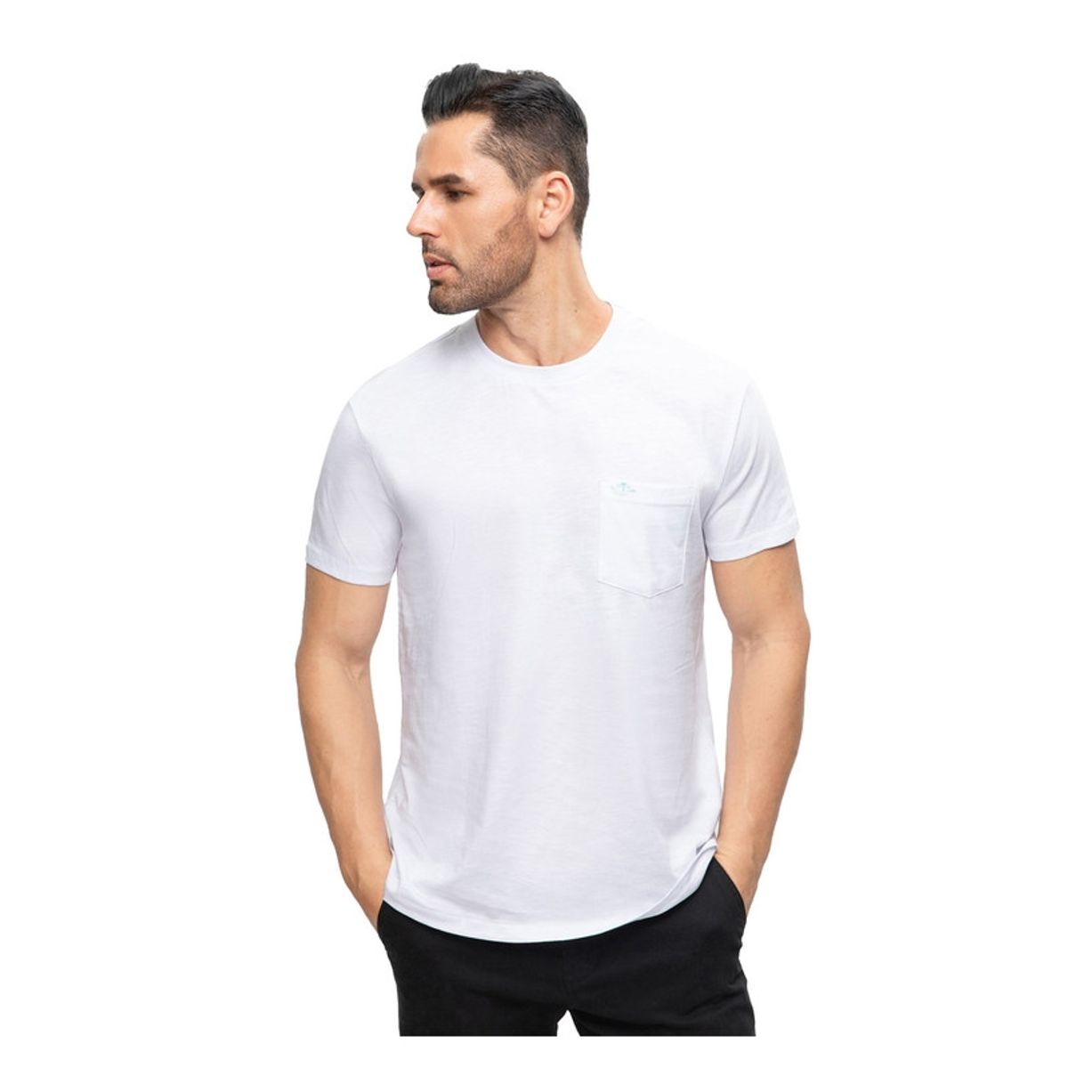 FASHION'S PARK - Polera Hombre Básica Bolsillo Blanco Fashion's Park