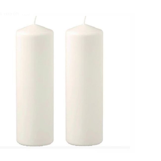 GENERICO - PACK DE 2 VELAS CIRIOS BLANCAS  DE 15 X 5