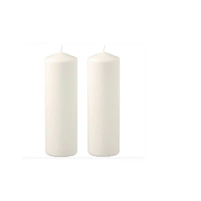 GENERICO - PACK DE 2 VELAS CIRIOS BLANCAS  DE 15 X 5