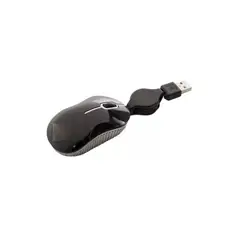 D DESIGN - Mouse Óptico Design/ Cable Retráctil/ Lt251/ negro GENERICO