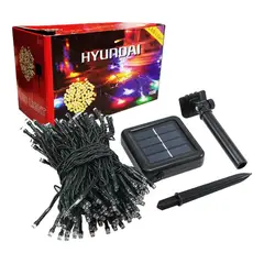 HYUNDAI - Pack X2 Luces Led Navidad Guirnalda 10 Mts 100 Led - Amarillo