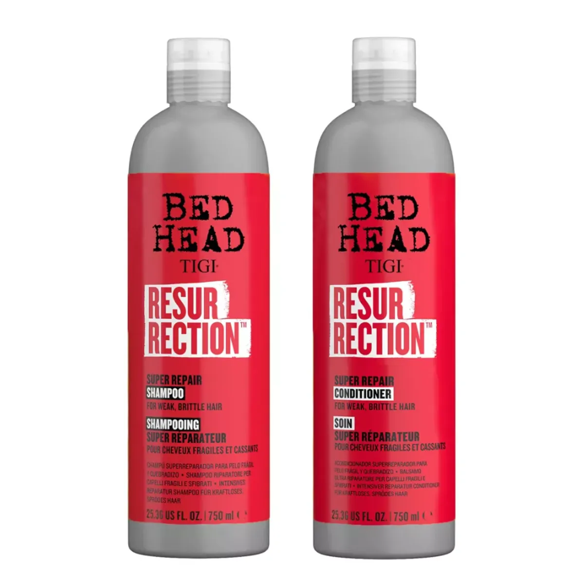TIGI - Pack Shampoo y Acondicionador Resurrection 750 ml c/u Bed Head - Tigi.-