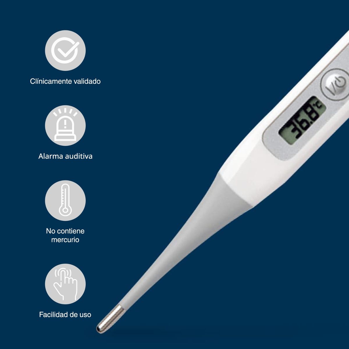OMRON - Termómetro Digital Omron Punta Flexible Con Memoria y Alarma