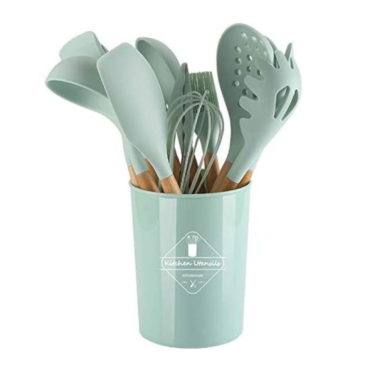 GENERICO - Set Utensilios De Cocina Antiadherentes De Silicona Color Turquesa