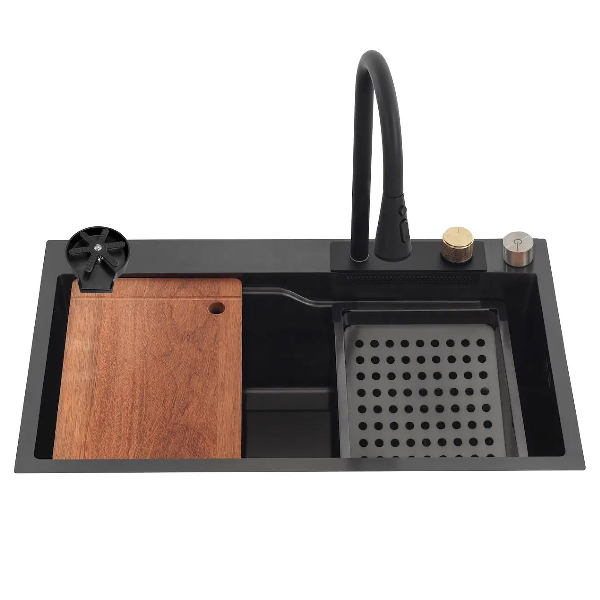 DOMSA - Lavaplatos Multifuncional Cascada Domsa Black Sobre Cubierta  75x46x23