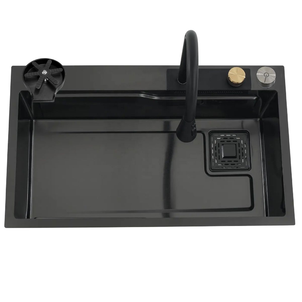 DOMSA - Lavaplatos Multifuncional Cascada Domsa Black Sobre Cubierta  75x46x23