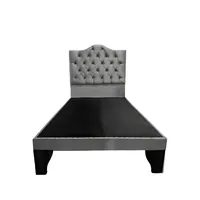 Cama 1,5 Plazas Ovalado, Incluye Base y Respaldo Perla