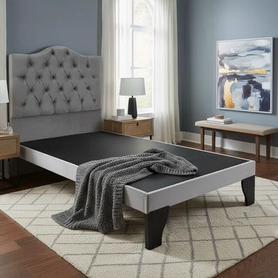 Imagen 2 del producto Cama 1,5 Plazas Ovalado, Incluye Base y Respaldo Perla