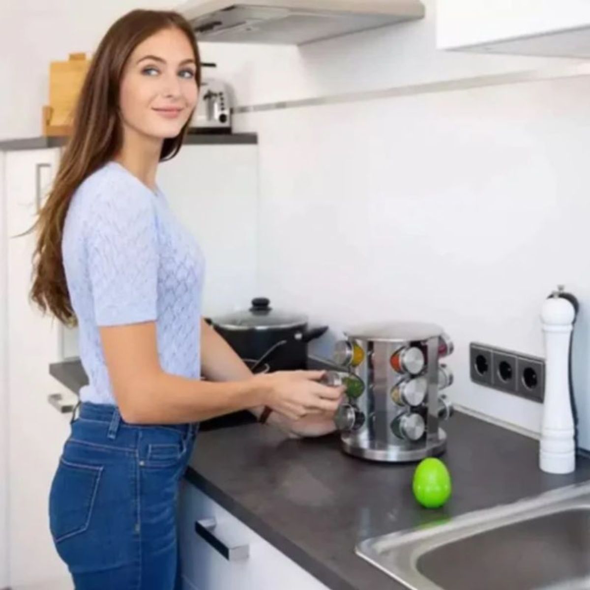 GENERICO - Especiero Condimentero Giratorio De Cocina con 12 Piezas