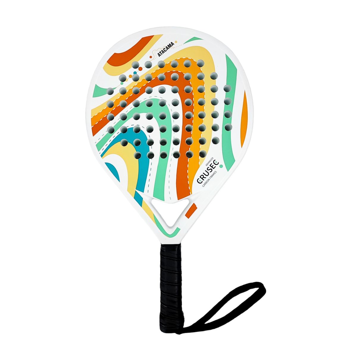 CRUSEC - Pala Padel Crusec Mod Atacama Carbono 38mm Con Bolso Blanco