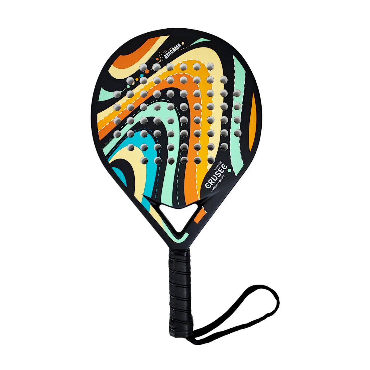 CRUSEC - Pala Padel Crusec Mod Atacama Carbono 38mm Con Bolso - Negro