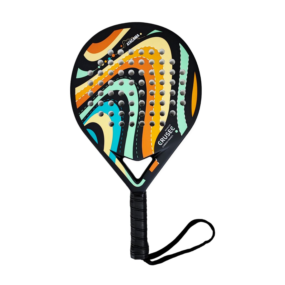 CRUSEC - Pala Padel Crusec Mod Atacama Carbono 38mm Con Bolso - Negro