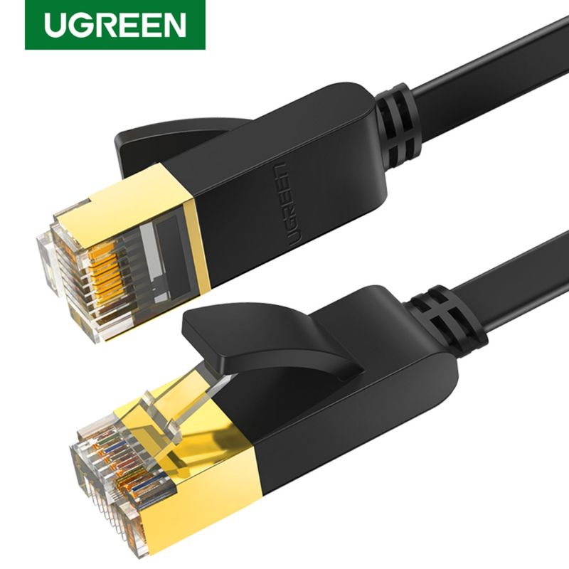 UGREEN - CABLE DE RED PLANO 1M CAT7 U/FTP (10GBPS) NEGRO UGREEN NW106