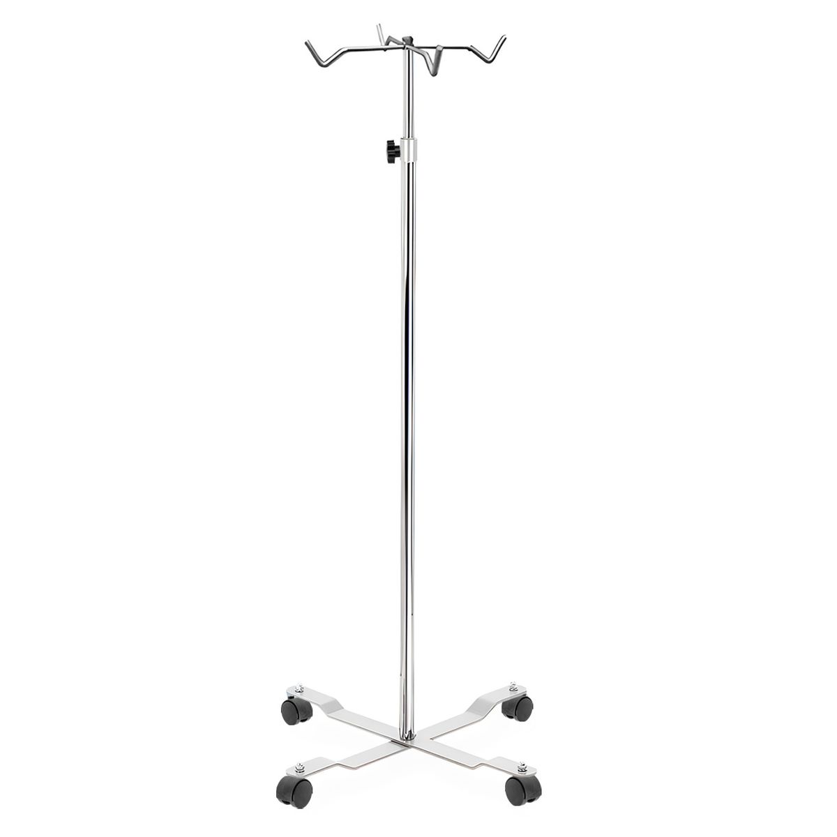 TOPMEDIC - Porta Suero Pedestal 4 Ganchos 4 Ruedas