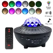 CRUSEC - Proyector Led Luces y Estrellas 360º Con Bluetooth y Musica