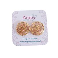 Aros tejidos cristales rosados