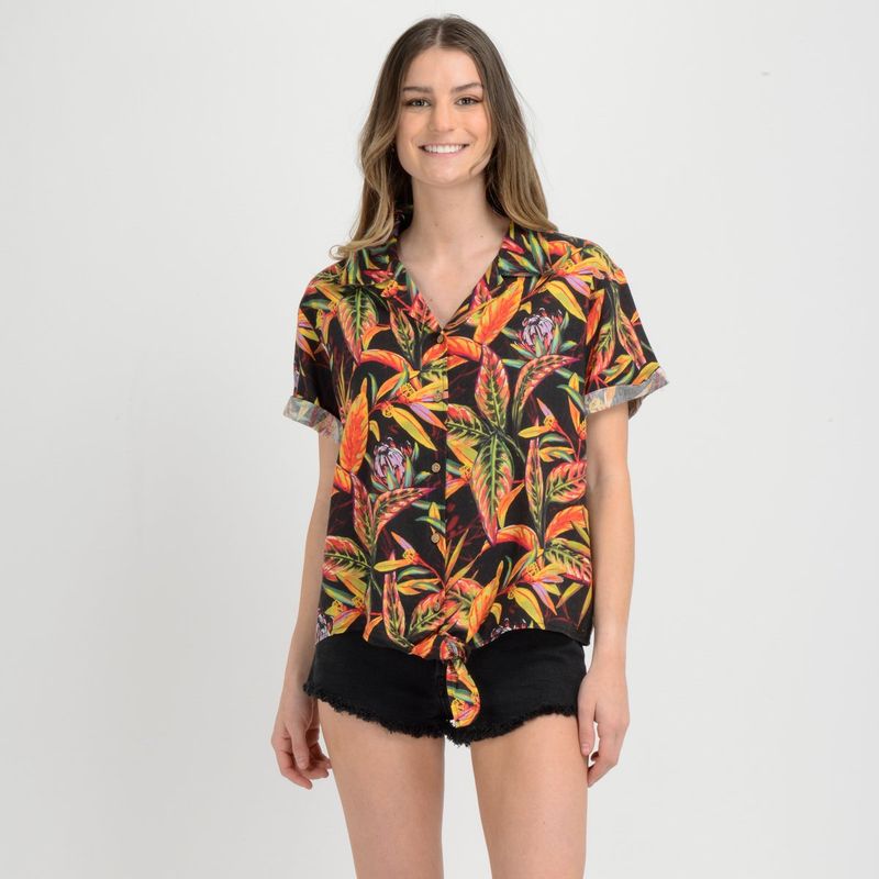 O'NEILL - BLUSA MANGA CORTA RAPPORT  NEGRO