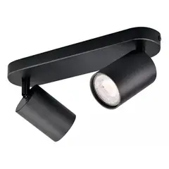ESHOPANGIE - Aplique Lampara Doble Dirigible Con Ampolleta Gu10 Negro Luz Calida