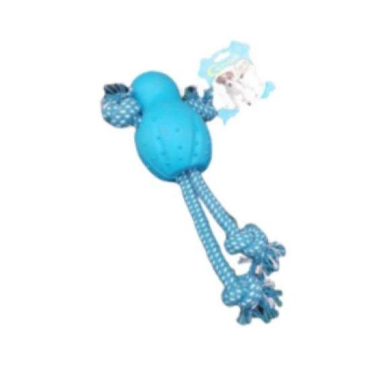 OEM - Juguete mascota.  Cuerda con juguete de goma azul
