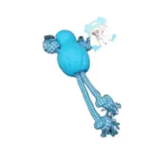 OEM - Juguete mascota. Cuerda con juguete de goma azul