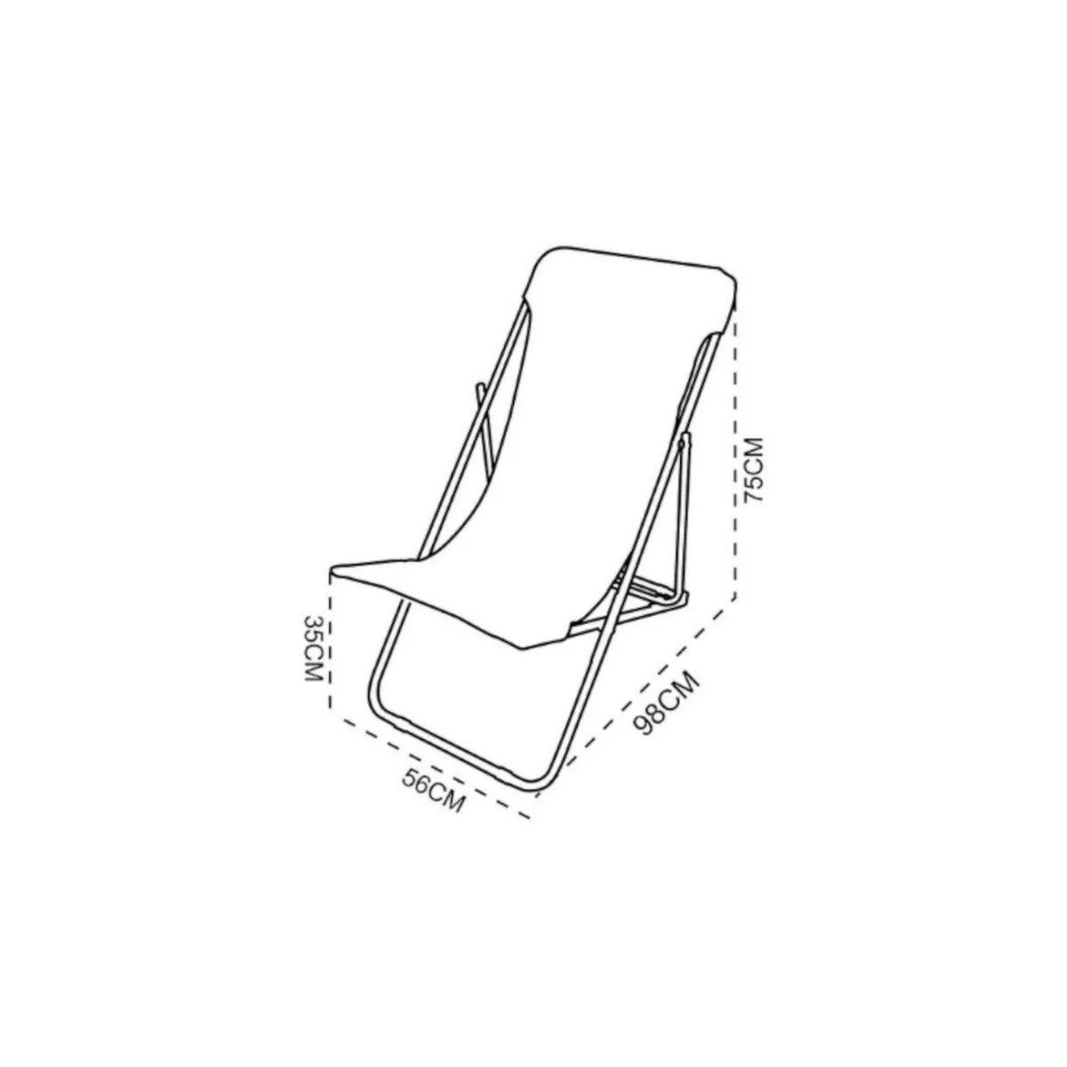 GENERICO - SILLA PLAYA RECLINABLE - 98X56X75 CM - OUTZEN
