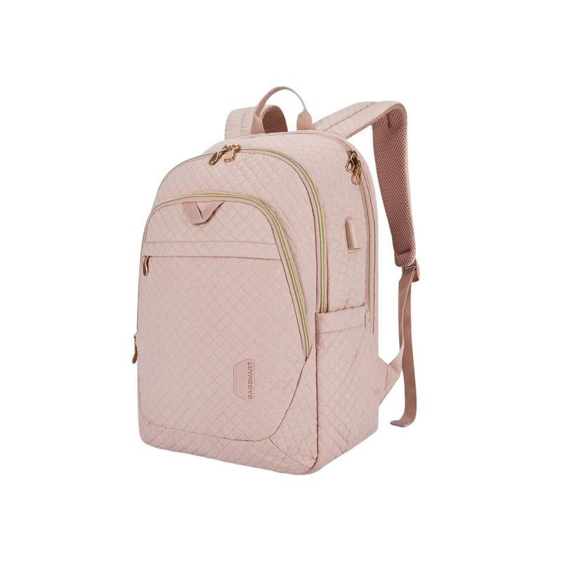 BAGSMART - Bagsmart Mochila Bonchemin para Notebook 156″ Acolchada USB Rosado