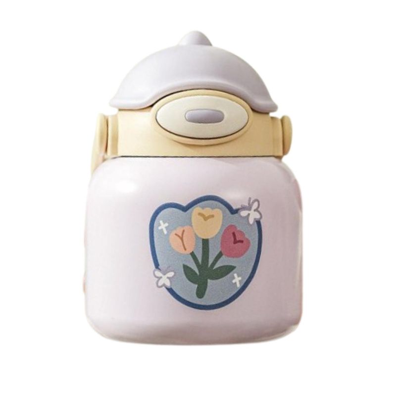 GENERICO - Termo De Agua 710ml Acero Inoxidable Diseño Flores