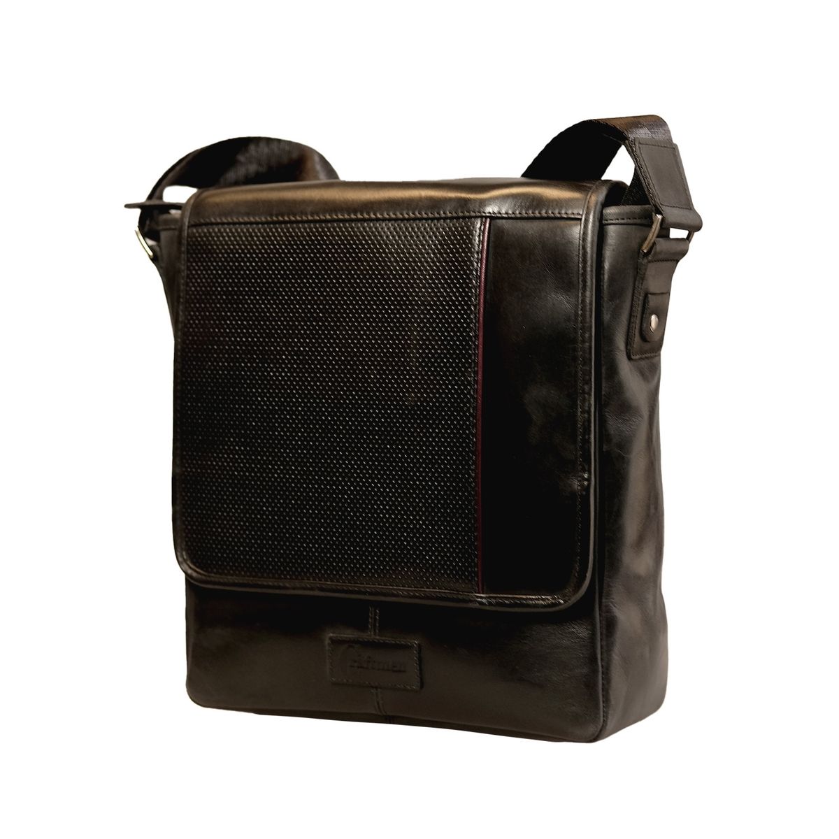 CRAFTMEN - Morral 100 % cuero Negro Craftmen