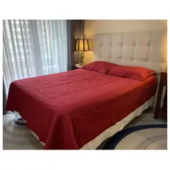 DIANA - CUBRECAMA QUILT DE VERANO 2 PLAZA BURDEO UNICOLOR DELGADO