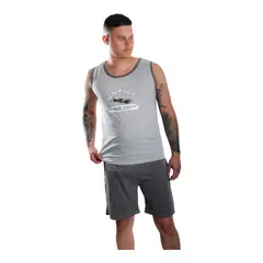 MEDIA LUNA - Pijama Hombre Polera Sin Mangas y Short Diseño US Pilot