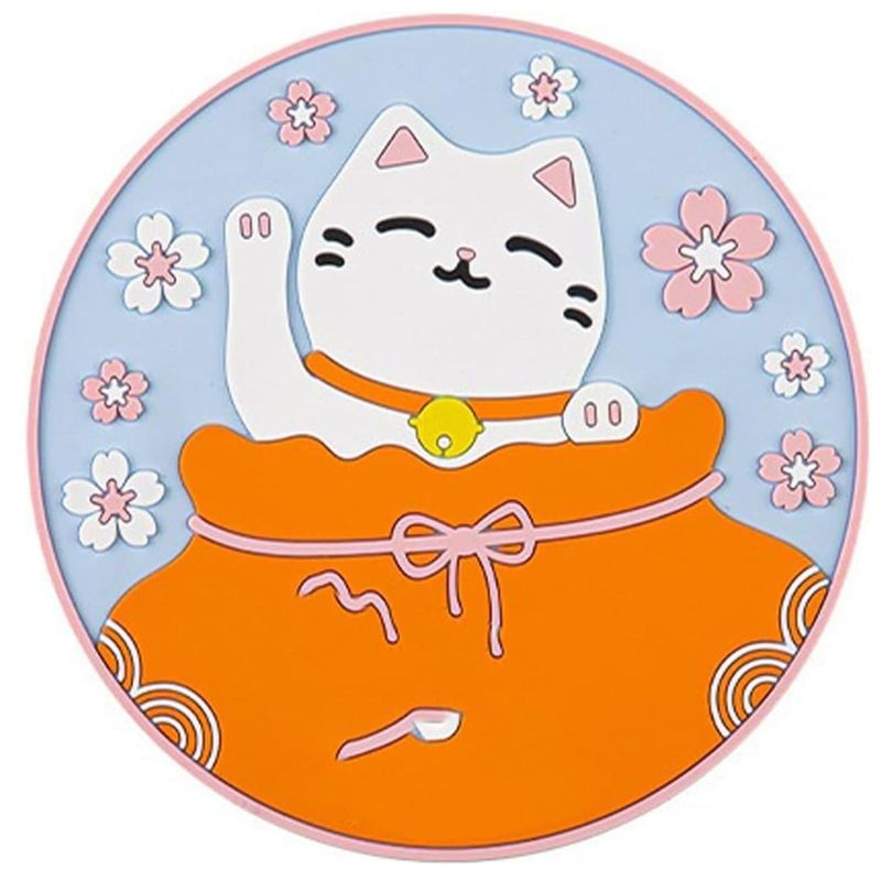 GENERICO - Posavasos 16cm Antideslizante Diseño Naranja