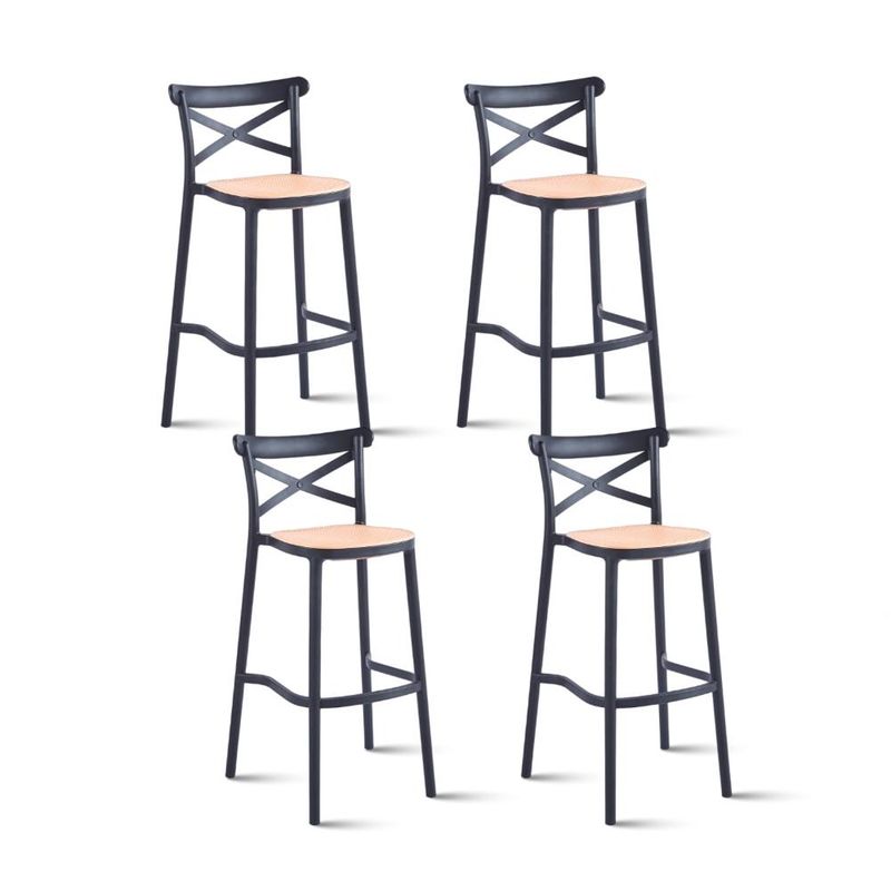 KLIK - Pack de 4 Taburetes Crossback Danubio - Negros KLIK