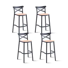 KLIK - Pack de 4 Taburetes Crossback Danubio - Negros