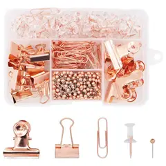 GENERICO - Kit 500 Piezas Papeleria Oficina Hogar Escuela Estilo Oro Rosa 5En1