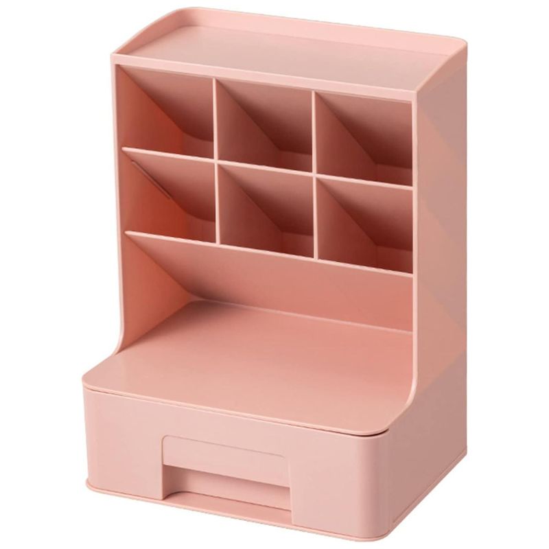 GENERICO - Organizador De Escritorio Papeleria O Cosmetiquero Rosado 18x14x24cm