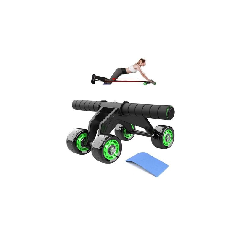 GENERICO - Rueda Abdominal Ejercicios 4 Ruedas + Colchoneta Abs