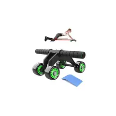 GENERICO - Rueda Abdominal Ejercicios 4 Ruedas + Colchoneta Abs