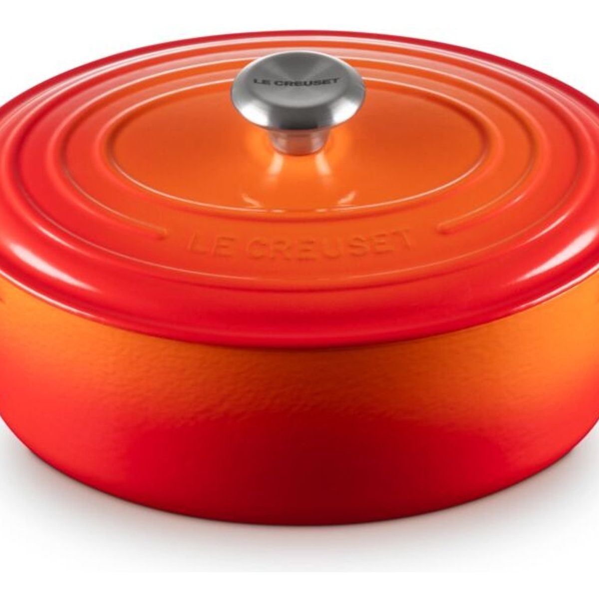 LE CREUSET - Le Creuset Cocotte Oval 29 Cm Volcánica Pomo Acero Hierro