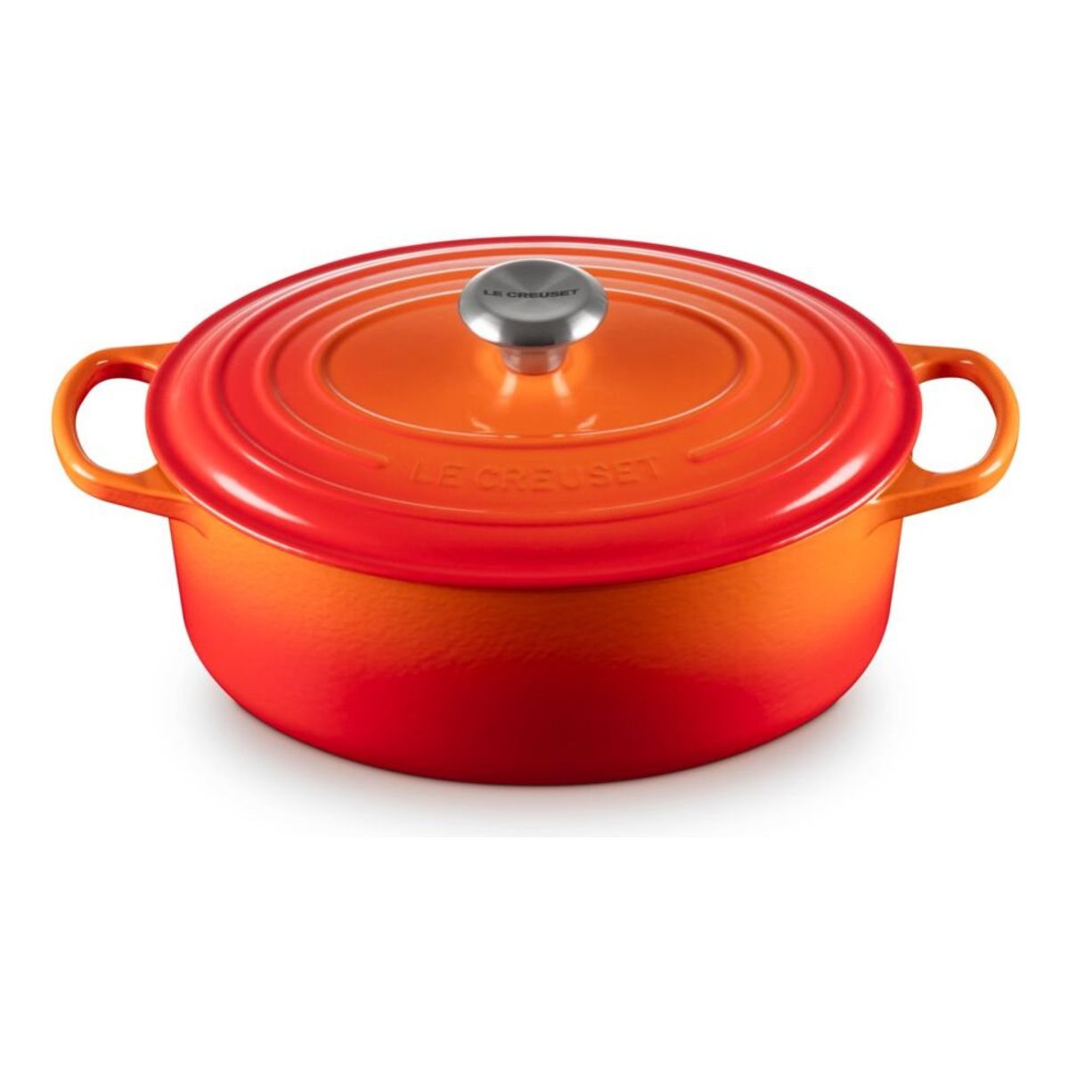 LE CREUSET - Le Creuset Cocotte Oval 29 Cm Volcánica Pomo Acero Hierro