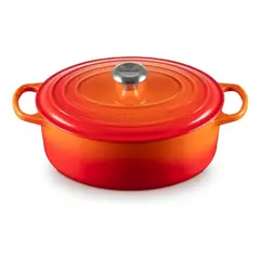 LE CREUSET - Cocotte Oval 29 Cm Volcánica Pomo Acero Hierro