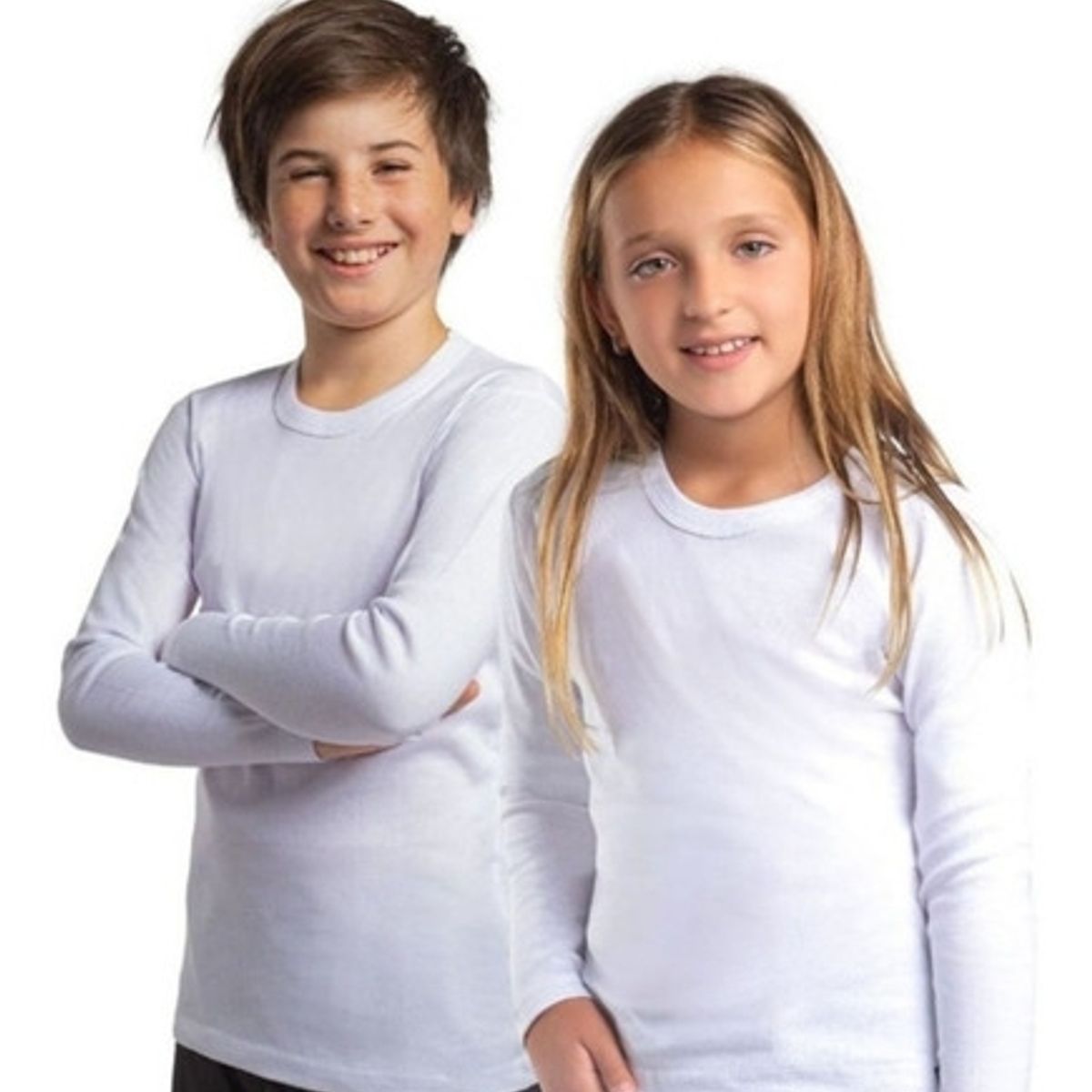 GENERICO - Polera Polo Blanca Manga Larga - Tallas 12 A 16