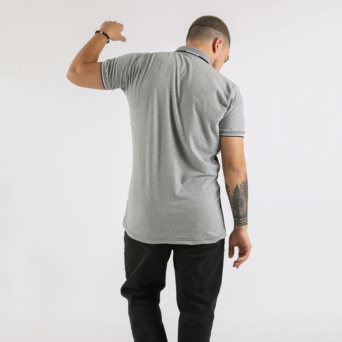 GANGSTER - Polera Cuello Academy Gris Gangster