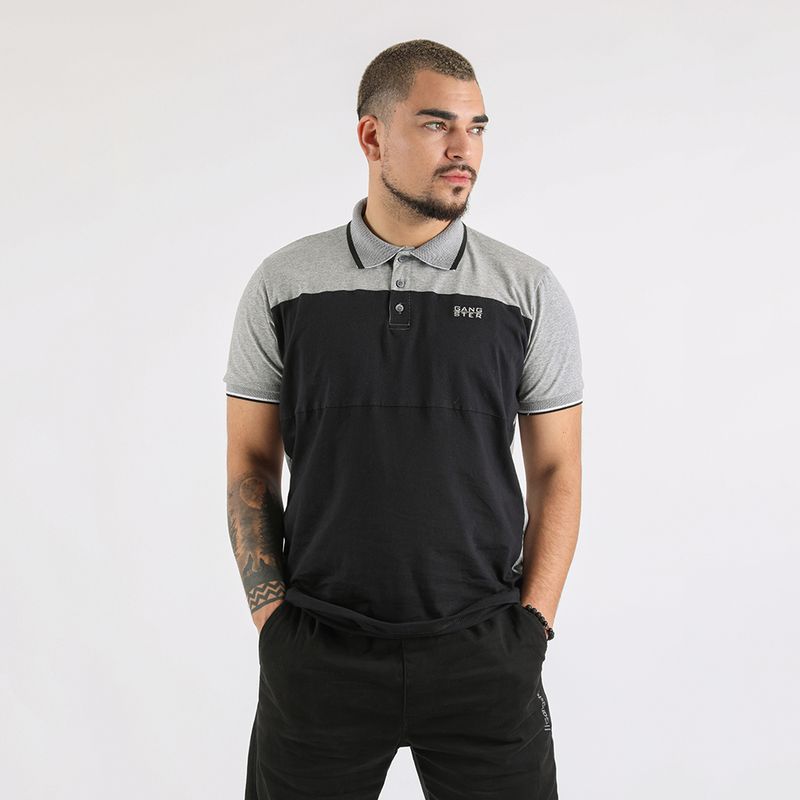GANGSTER - Polera Cuello Academy Gris Gangster