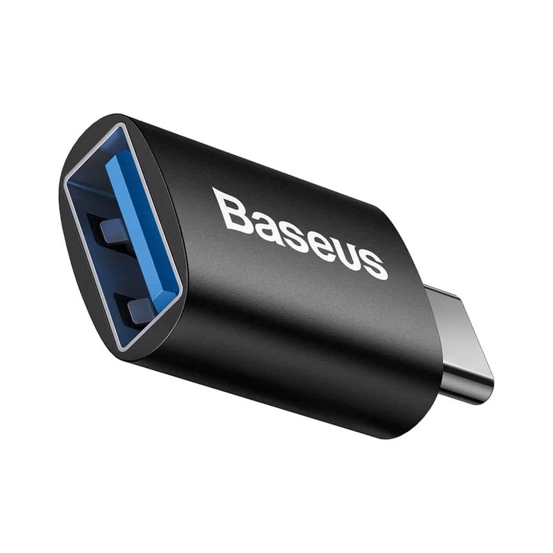 BASEUS - Mini Adaptador OTG Tipo-C a USB-A 3.1 10GB Negro