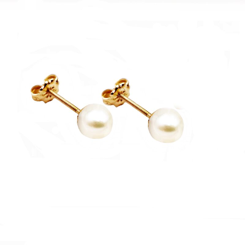 JOYAS MYTOKE - Aros Oro 18 Kilates Perla Cultivada Natural Mujer