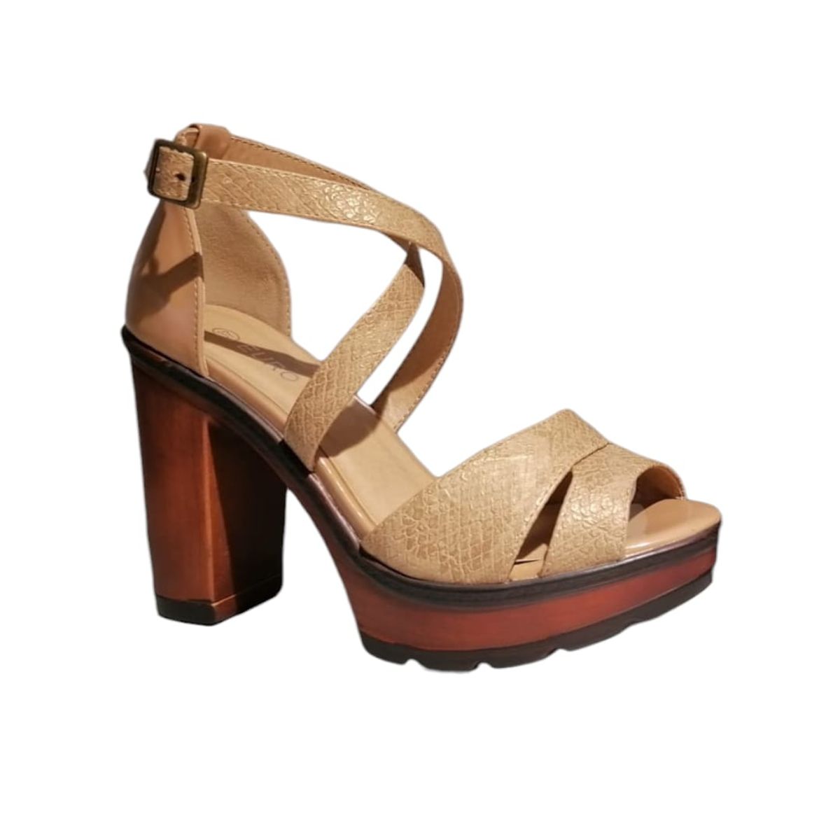 GENERICO - Sandalia Eco Cuero Taco Mujer
