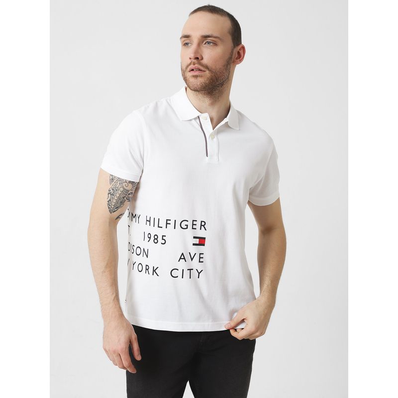 TOMMY HILFIGER - Polo Brand Love Logo Blanco Tommy Hilfiger