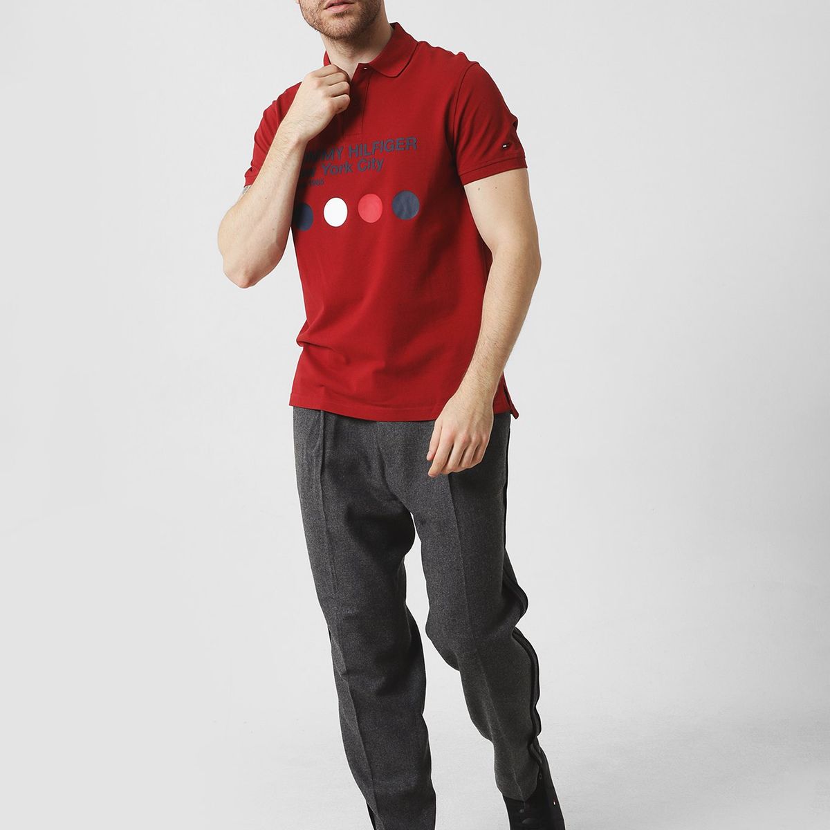 TOMMY HILFIGER - Polo Logo 1985 New York City Burdeo Tommy Hilfiger